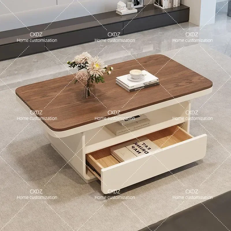 Modern Rectangular Rock Slab Coffee Table Minimalist High End Living Room Furniture Light Luxury Small Apartment Combination