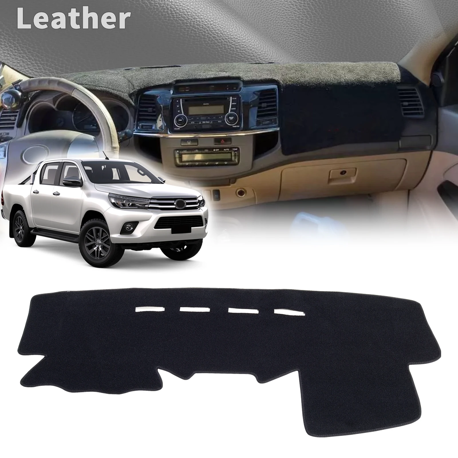 fit for Toyota Hilux 2005-2022 Fortuner AN30 Car Accessories Dashmat Protective Carpet Dashboard Cover Pad DashMat Sunshade
