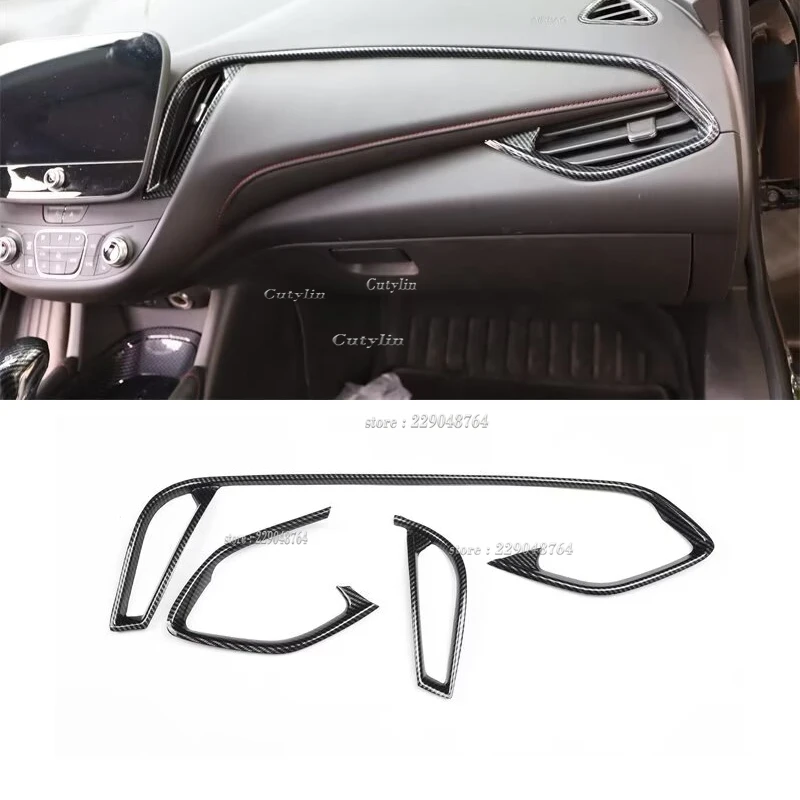 For Chevrolet Malibu XL 2016 -2022 ABS Carbon Fiber Car Steering Wheel Trim Window Switch Control Button Frame Cover Accessories