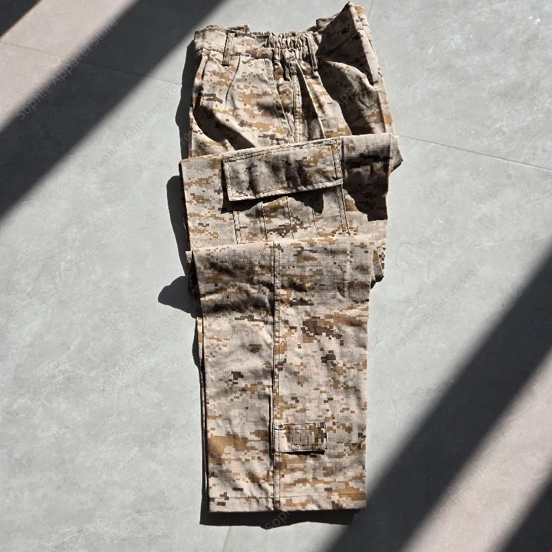 Pantaloni cargo tattici da uomo Pantaloni da combattimento militari mimetici digitali Pantaloni mimetici da allenamento multitasche per escursioni all'aperto