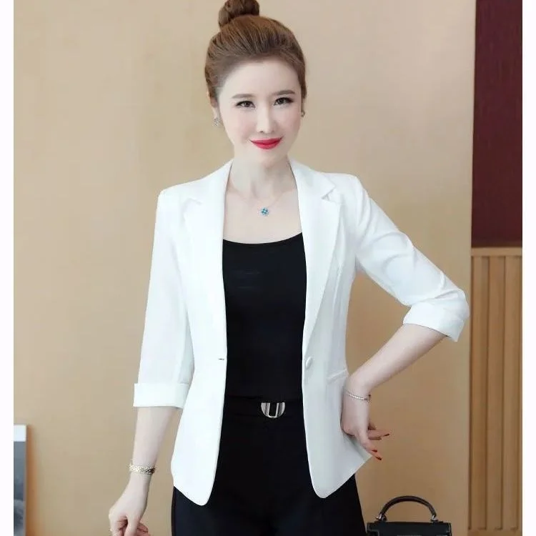 بدلة صيفية بيضاء جديدة Jaet للسيدات رفيعة غير رسمية احترافية مقاس متوسط صغير سبعة Sve West Women