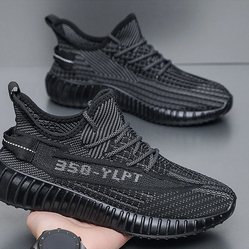 

Мужская летняя новая стильная вязаная спортивная повседневная обувь 350, кокосовая обувь, ультра легкие модные кроссовки на гелевой подошве