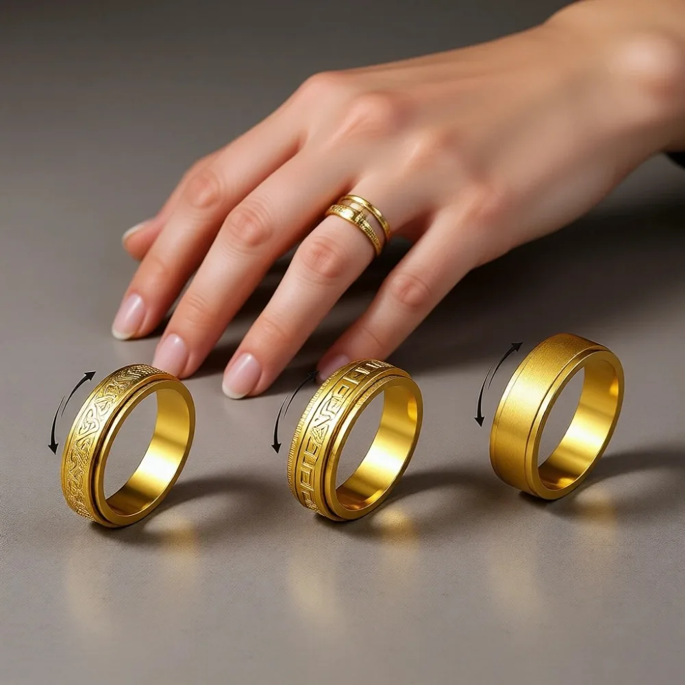 

Набор вращающихся колец-антистресс из нержавеющей стали (4-6 шт.) для мужчин и женщин