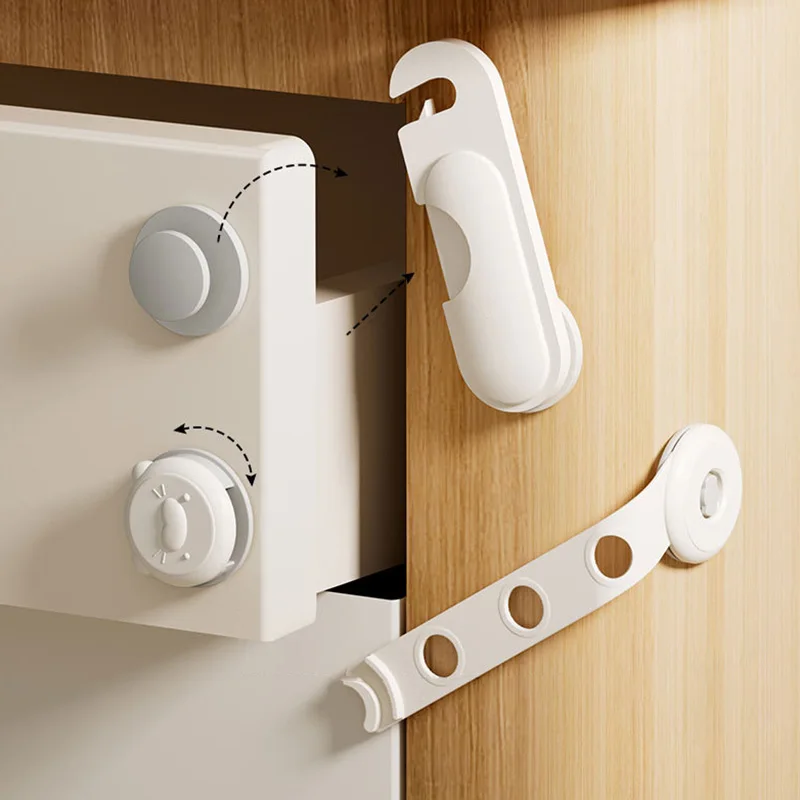 4Pcs/lot New Baby Safety Locks Adjustable Size Universal Drawer Lock Anti-Clip Hands Children's Safety Protection Accessories