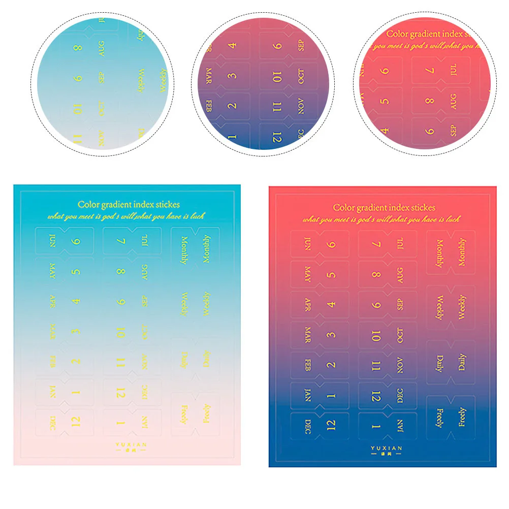 

20 Sheets Date Stickers Index Tabs for Notebooks Diaries Planners Reminder Label Sticky Category Classification Tabs