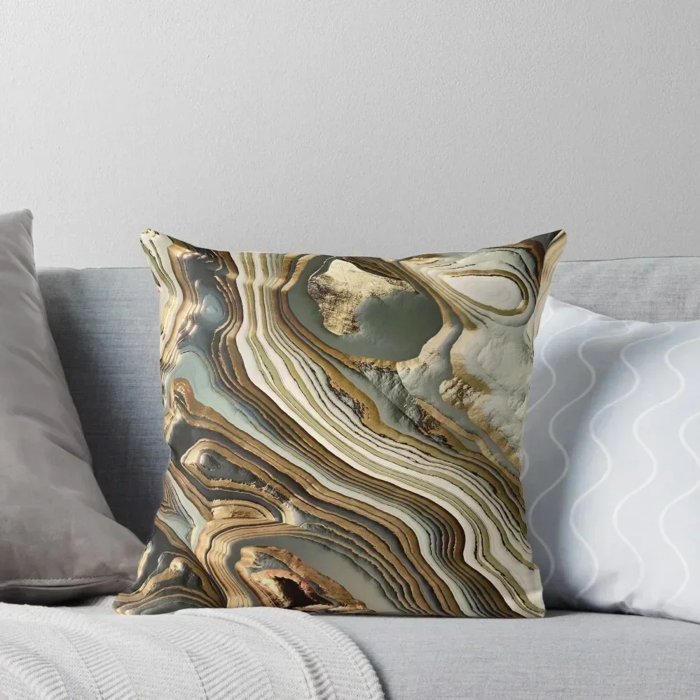 

White Gold Agate Abstract Throw Pillow Room decorating items Luxury Sofa Cushions pillowcases for sofa cushions pillow