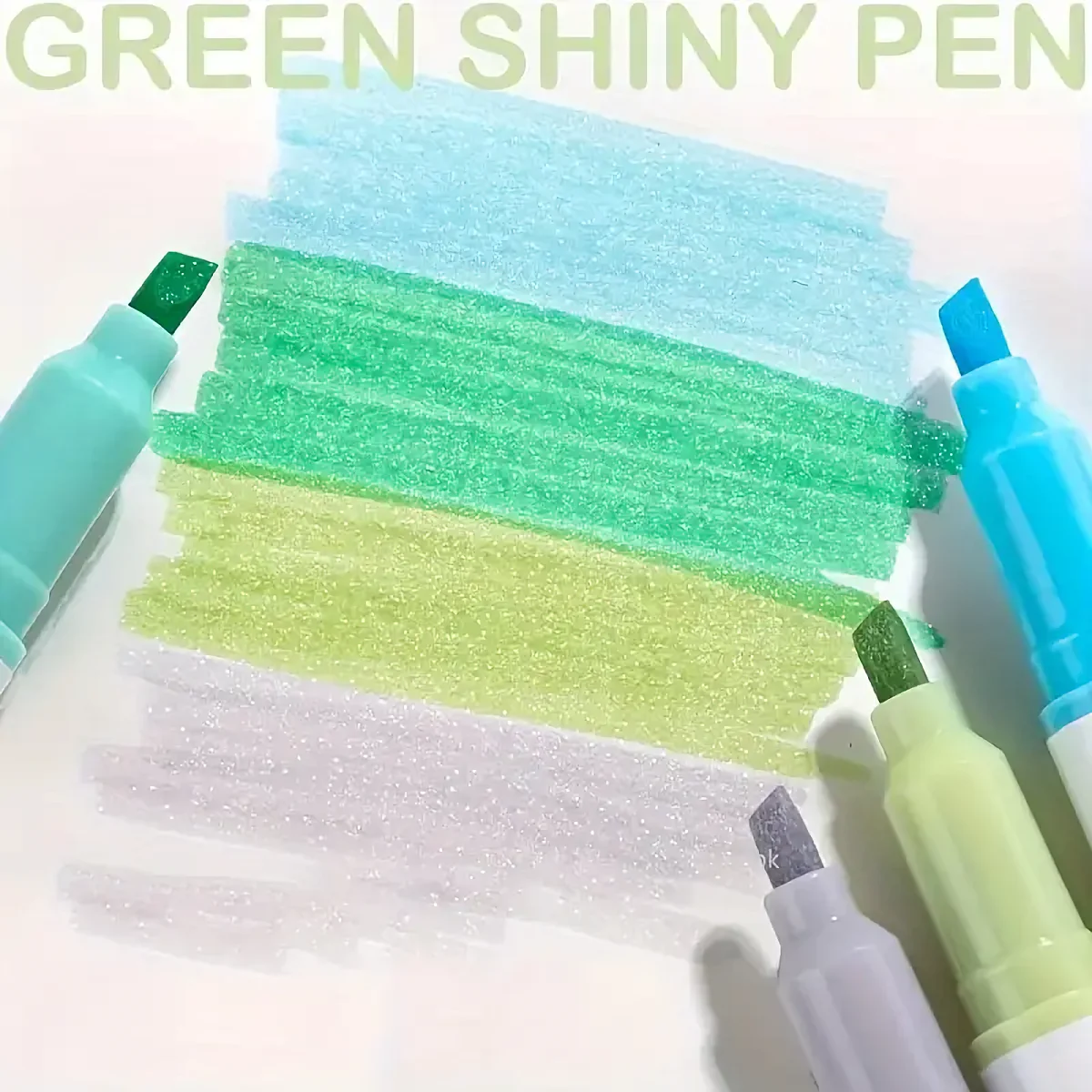 12pcs Glitter Shiny Highlighter Marker pens, colorful Painted Stationery School Supplies, Glitter, Fluorescent & Colored Markers