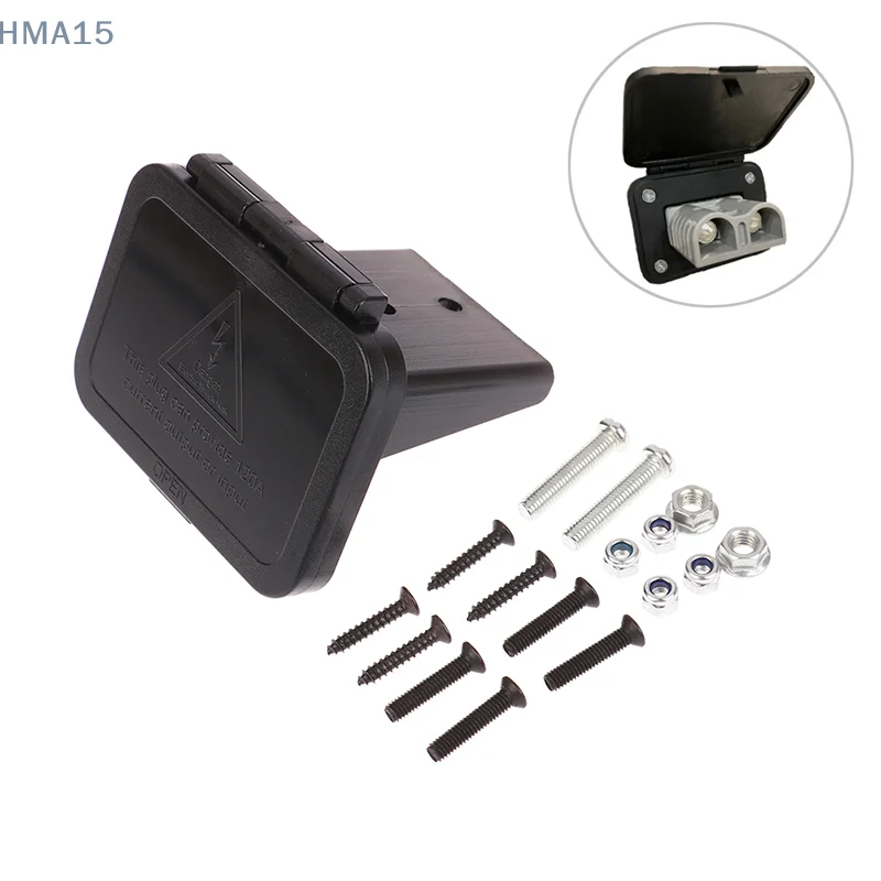[EL]Compatible With Socket 120A Panel Bracket Plug Flush Mount Bracket Panel Bracket With Cover For Caravan Cable Connectors