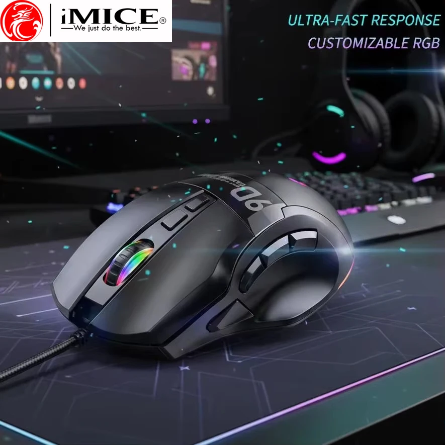 Programmable RGB Backlit Wired Gaming Mouse Multi-Keys DPI Adjustable Ergonomic Design Gamer Optical Mice For PC Computer Laptop