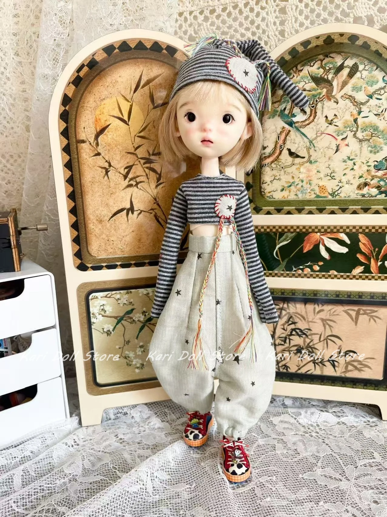 Kari Doll Clothes and skirts Short top long sleeve wide leg pants casual outfit for Landazz Landoudou Doll