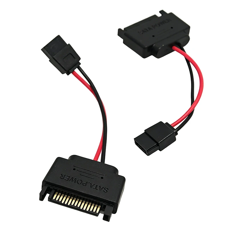 Power SATA 15-Pin Male to SATA 6-Pin Slimline Power Adapter Cable For Laptop Optical Drive Cable