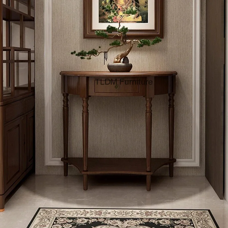 Rustic Classic Console Table With Drawers Mid Century Retro Small Console Table French Elegant Furniture Living Room Furniture
