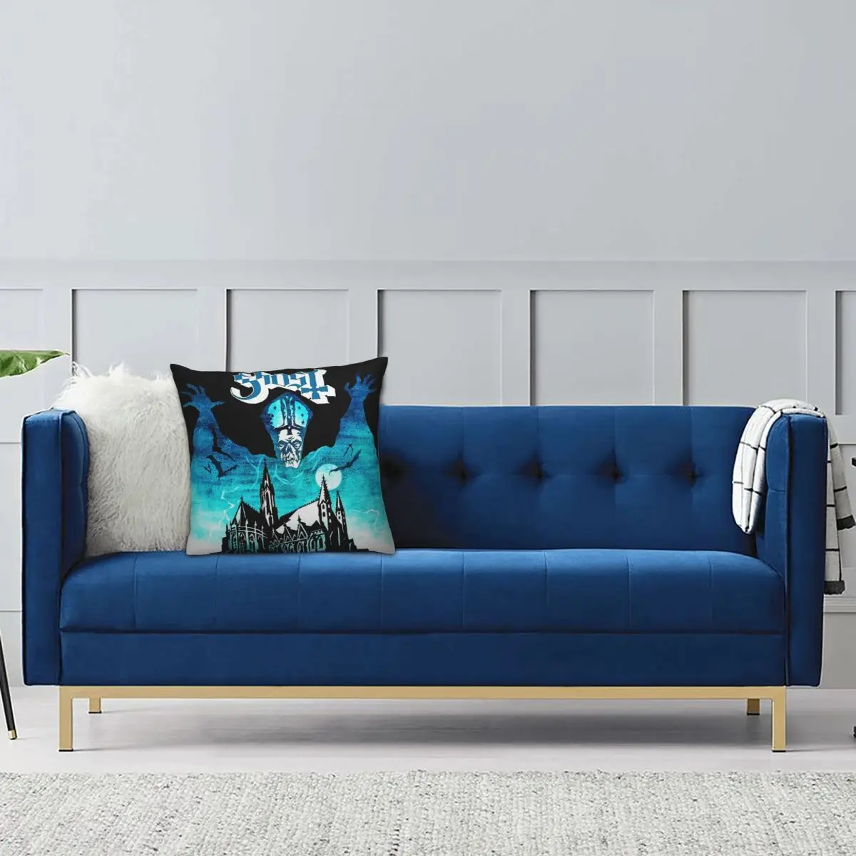 Rock Band Ghost Band Square Pillowcase Pillow Cover Cushion Decor Comfort Throw Pillow for Home Living Room