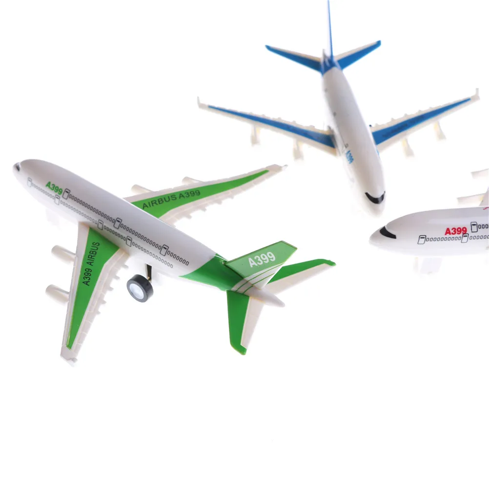 1pc Plastic Air Bus Model Kids Children Pull Back Airliner Passenger Plane Model00000 For Kids Toys