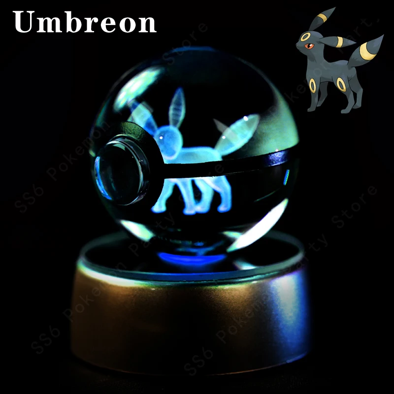 Pokemon Kristallen Bol 3D Pikachu Mewtwo Gengar Pokébal 3D Nachtlampje Glazen Beeldje Pokemon Kristallen Bol Kinderverjaardagscadeau