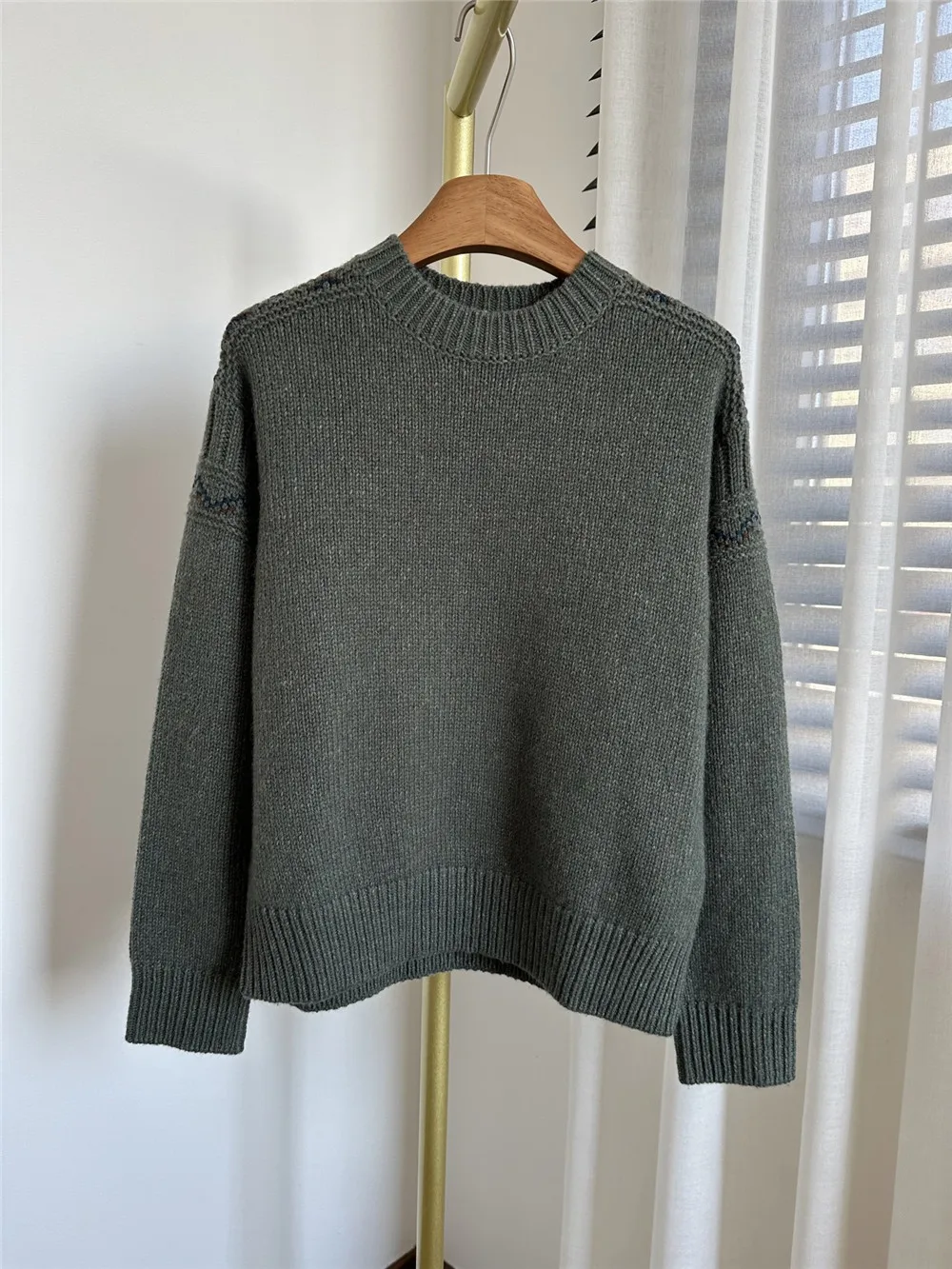 

25 Autumn/Winter Women's New High-Quality Round Neck Jacquard Cashmere Wool Knitted Casual Warm Pullover Sweater