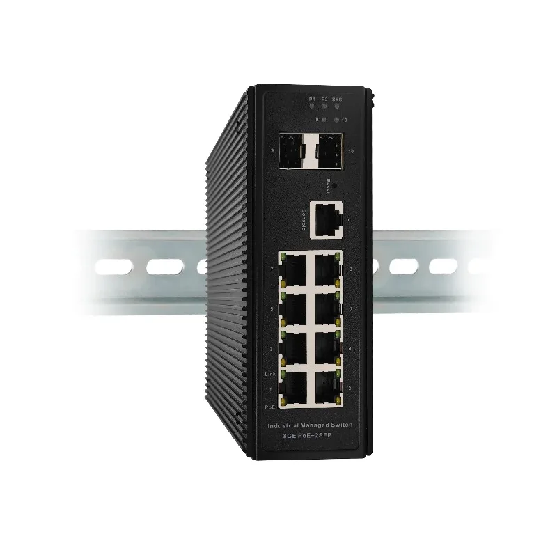 

OEM/ODM Industrial Passive 24V 8-Port Gigabit PoE Switch L2 Managed 2 SFP Slots 10/100/1000Mbps DIN Rail Mount WIFI AP