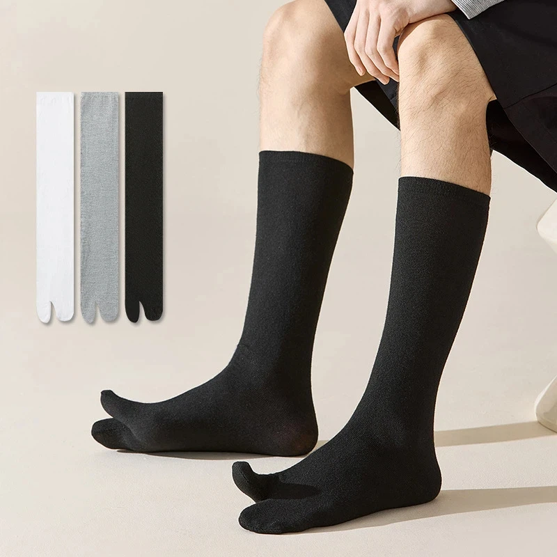 3/6 Paar japanische Tabi-Zehensocken, Zwei-Finger-Socken für Männer und Frauen, Baumwolle, einfarbig, Sommer, atmungsaktiv, lässige Wadensocken