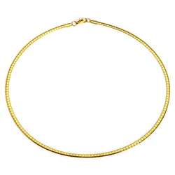 1 Piece 304 Stainless Steel  Chain Collar Neck Ring Necklace For Women Men Golden/Silvery Punk Jewelry 45cm(17 6/8