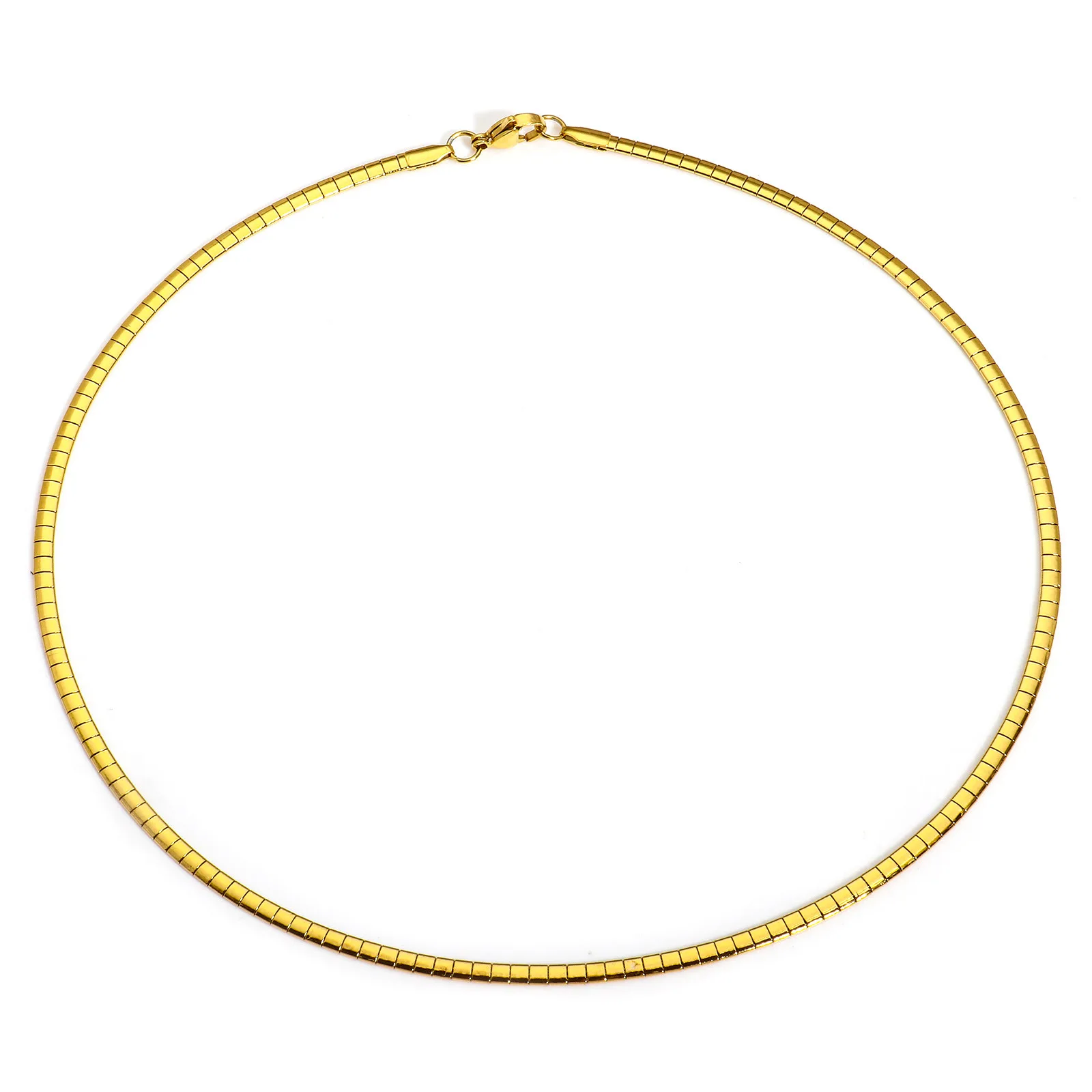 1 Piece 304 Stainless Steel  Chain Collar Neck Ring Necklace For Women Men Golden/Silvery Punk Jewelry 45cm(17 6/8