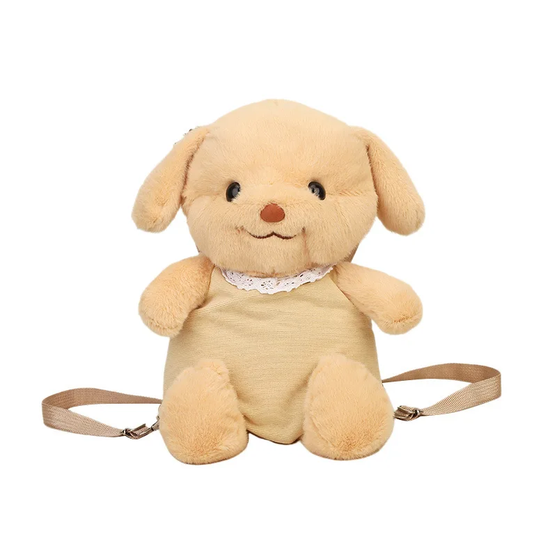 Novo bonito poodle cão de pelúcia mochila amarelo filhote de cachorro plushie boneca kawaii simulação anime brinquedo de pelúcia presentes para namorada