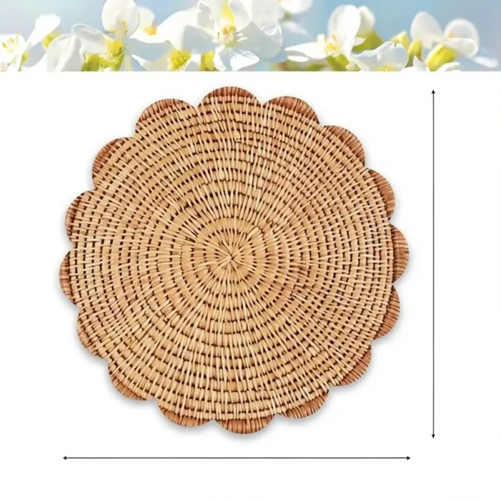 Printed Linen Placemat Lace Trim Dining Table Mat Heat Resistant Modern Kitchen Accessory Home Restaurant Table Pad