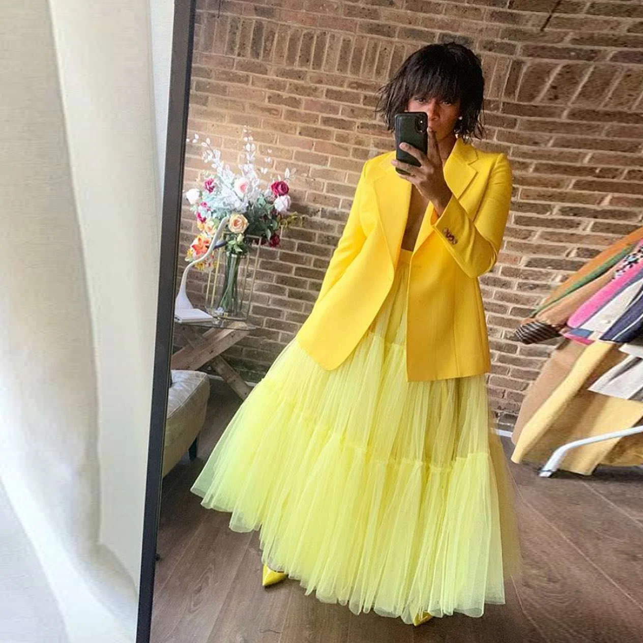 Pale Yellow Elastic Waistband Tulle Skirt Ankle Length jupe femme Maxi Skirts Voluminous Tutu Women Skirts Tulle