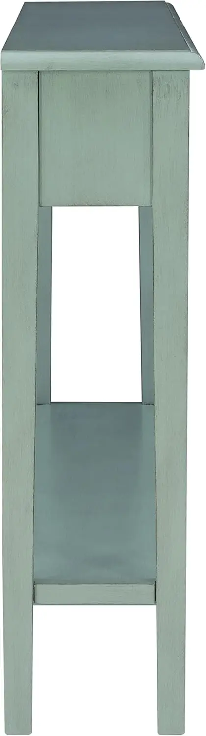 Furniture Sadie Long Console Table Teal Features A Lower Shelf for StorageShelf Dimensions 58.5 W X 9 L Inches