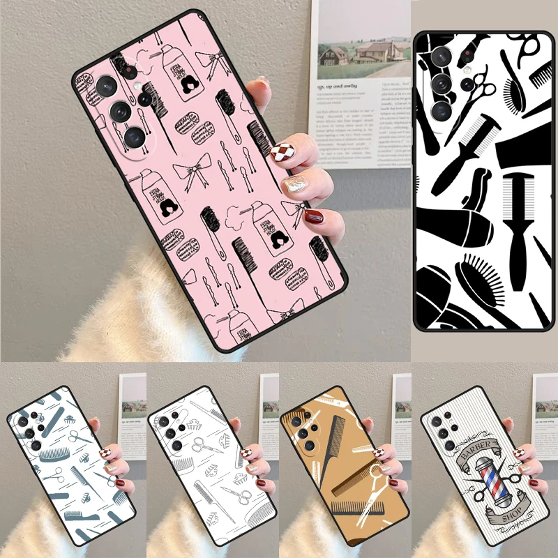 Handyhülle mit Schere und Kamm-Motiv für Samsung Galaxy Note 10 Pro S26 S25 S24 S23 S22 Ultra Plus S21 FE S20
