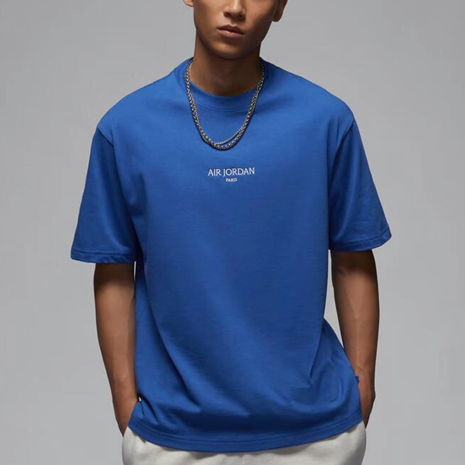 

JORDAN Мужская повседневная тренировочная футболка свободного кроя HF5491-480