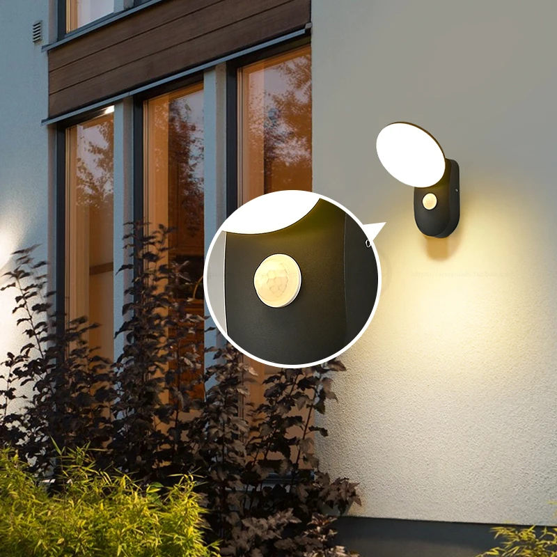 Imagem -02 - Lâmpadas de Parede Exterior do Sensor de Movimento Pir Led 12w Ip65 Impermeável Alumínio Jardim Varanda Luz Corredor Entrada Arandela Iluminação da Decoração