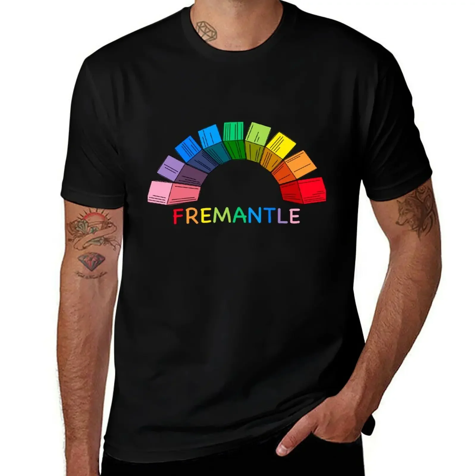 

Футболка Fremantle Rainbow, быстросохнущие рубашки с рисунком, футболка большого размера с рисунком, мужские футболки с рисунком