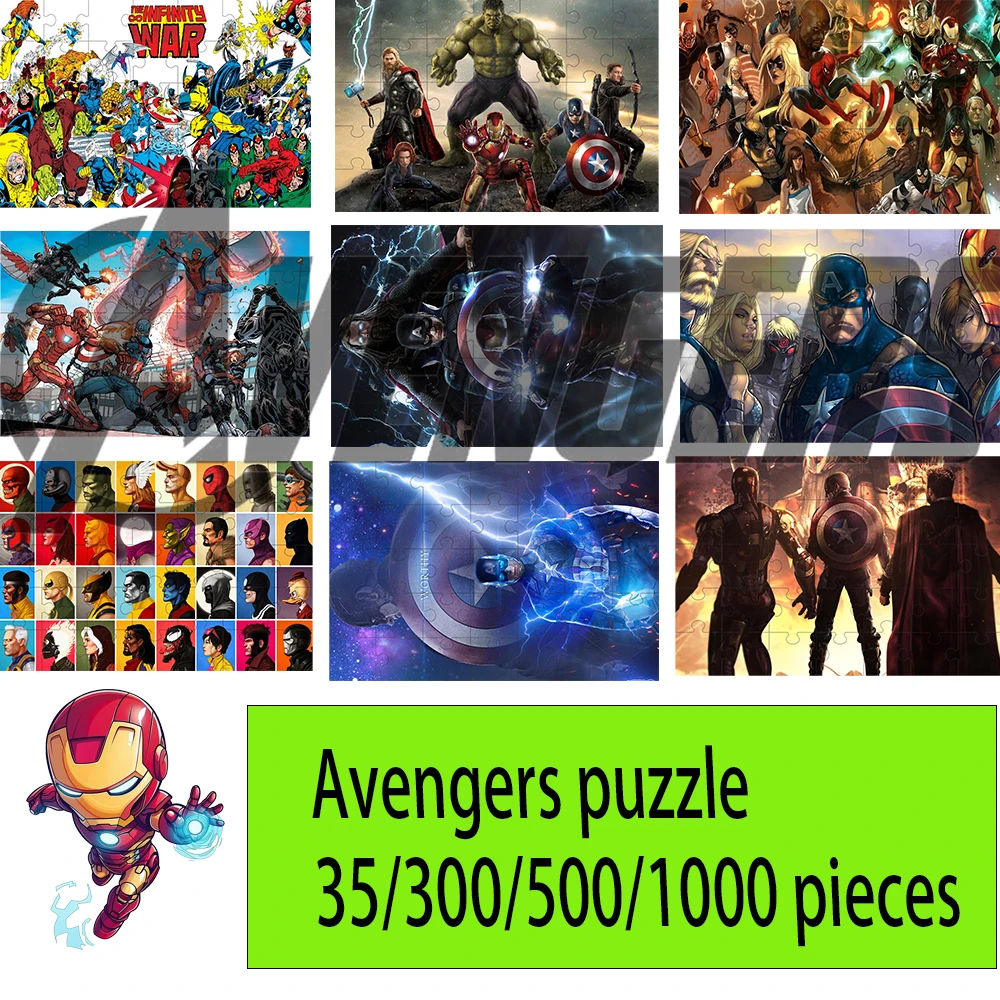 The Avengers  jigsaw puzzle  35/300/500/1000 pieces wooden onePiece Puzzles for Adults childrenEducational Toys Gifts