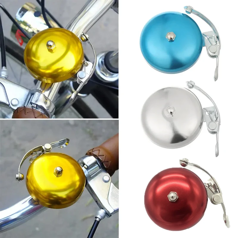 Bike Bell Mini Retro Horn Ring Alarm for Children\'s Bikes and Folding Bikes Aluminum Alloy Red Blue Gold Silver