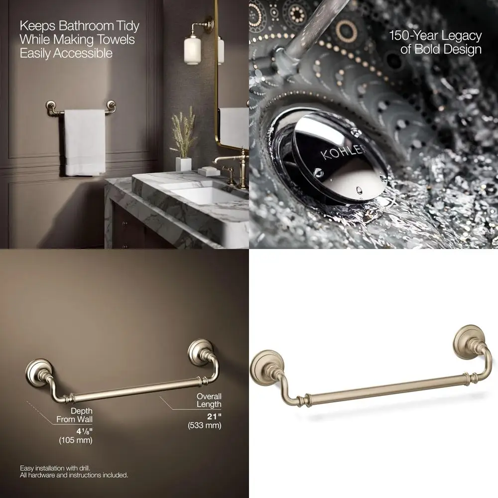 

18-Inch Vibrant Brushed Bronze Towel Bar, Artiacts Collection