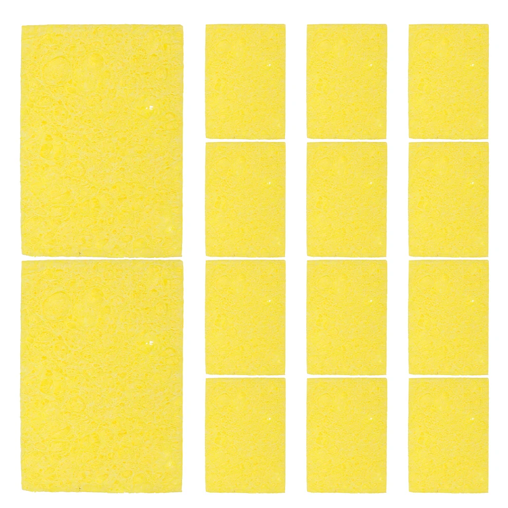 

200 Pcs Soldering Iron Sponge Brass Cleaner Cleaning Pad Mat Accessory Platform Pads Yellow