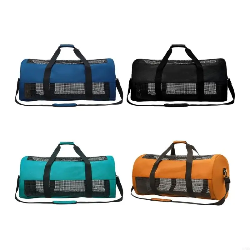 Large Water Sports Meshes Carriers Bag with Comfortable Grip Handle for Equipment Transports Snorkeling Gear Organizers 