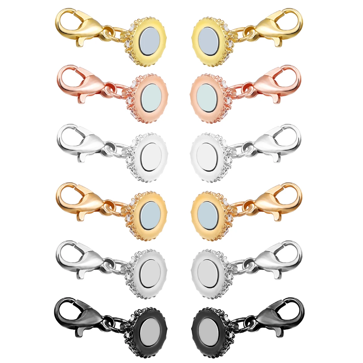 5 Sätze/Los Magnetverschlüsse mit Karabinerverschlüssen Anschlüsse Runde Kugel Magnetverschlüsse für Schmuckherstellung DIY Armband Halskette – Detail 3