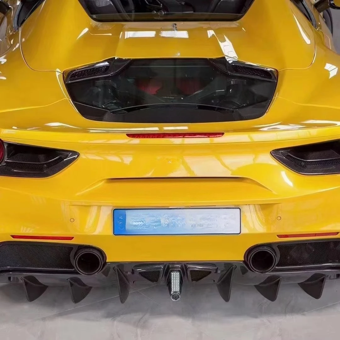 

Rear Diffuser C Style air Package for Ferrari 488 GTB GTS Upgraded Dry Carbon Fiber Rear Lip Body Kit