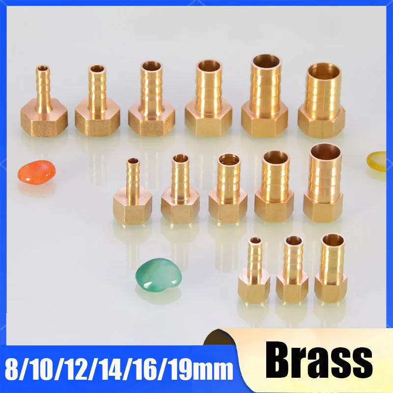 1/2/5Pcs Brass Hose Fitting 6/8/10/12/14/16/19mm Barb Tail 1/2