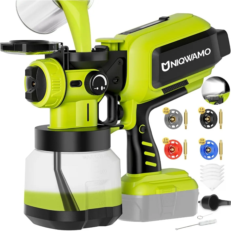 

Paint Sprayer Cordless Compatible for Ryobi 18V Battery 70000PRM Electric Paint Sprayer for Furniture Fence Cabinets Wall Deck