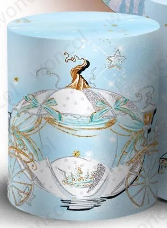 Disney Cinderella Birthday Round Cover Princess Birthday Baby Shower Backdrop Cinderella Cylinder Cover Party Decorations Prop