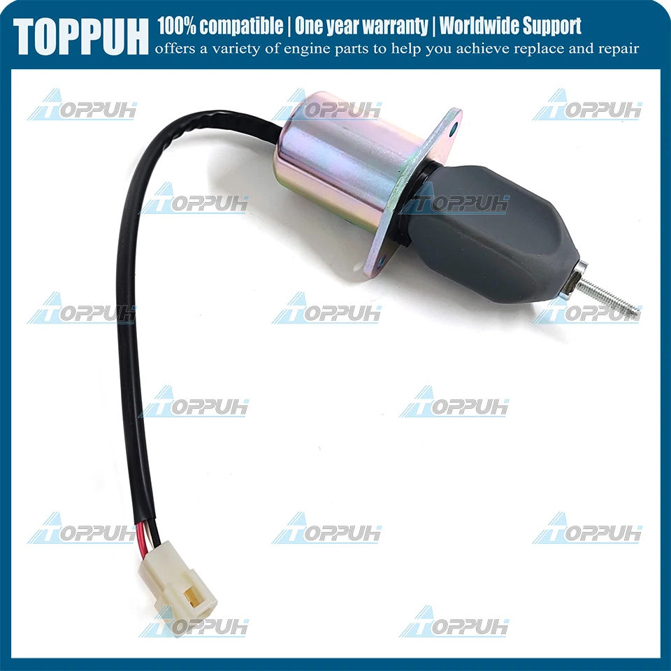 New 12V 1pc For Yanmar 4TNE98 1753ES-12A3UC5B1S1 12 Volts SA-3840-T Fuel shut off solenoid SA-3840T 119807-77800