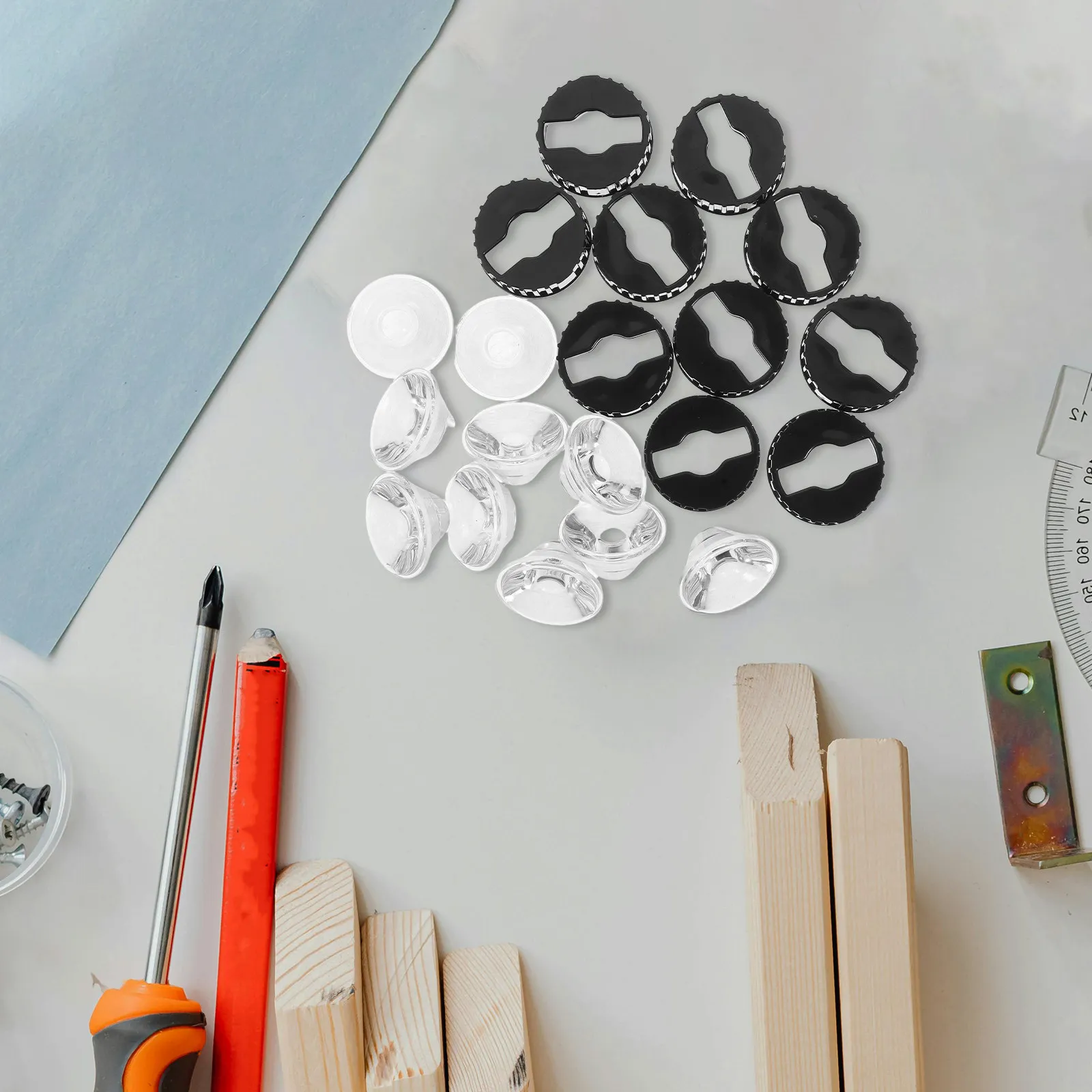 10Sets LED Ceiling Light Lens Acrylic Holder Bracket Transparent 20Mm Focusing Lens for Spotlights Wall Washers LED Light