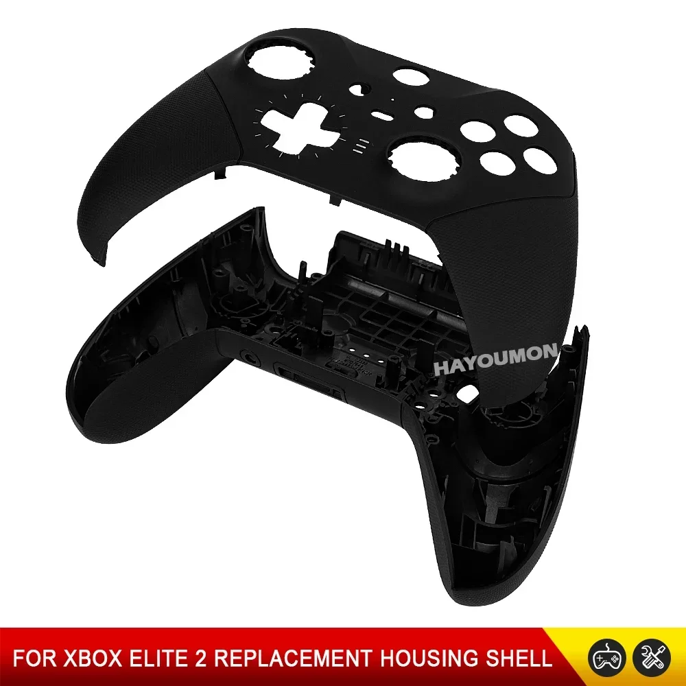 

Черный сменный корпус для контроллера Xbox One Elite Series 2: передняя панель, задняя крышка, верхняя крышка, нижний корпус, аксессуары.