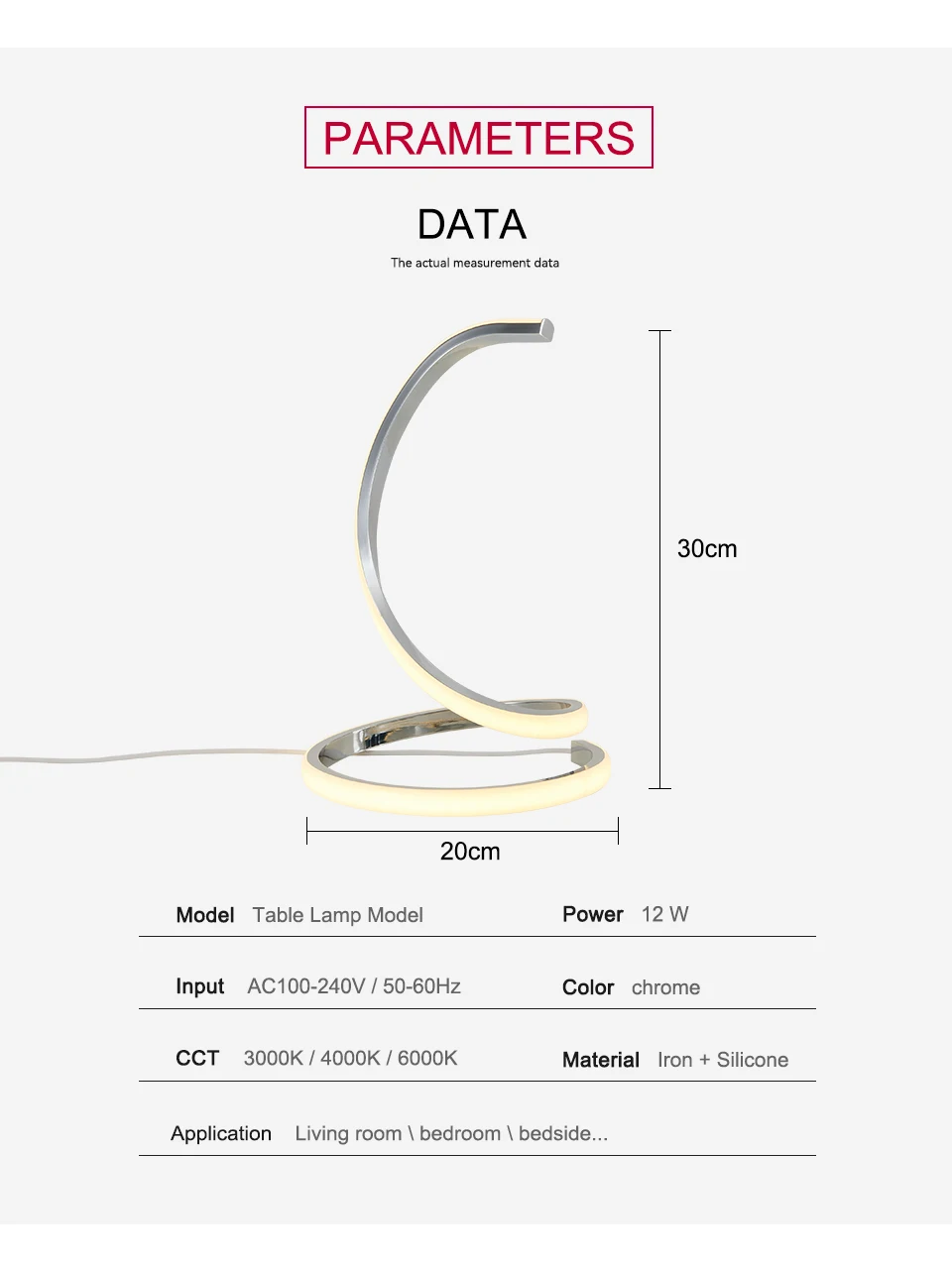 LED Desk Lamp, Modern, Simple And Creative Home, Bedroom, Bedside, Living Room, Three Color Touch Three Segment Adjustable Light