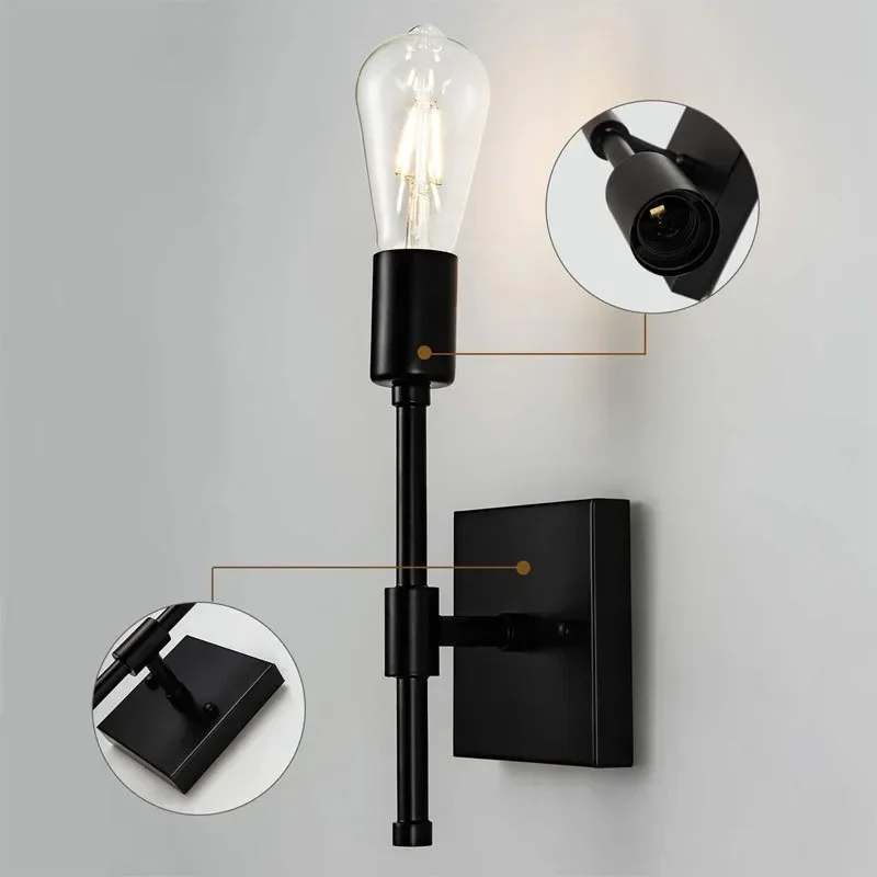 American retro iron wall lamp industrial style minimalist corridor hallway bathroom mirror front lamp LED110v iron wall lamp