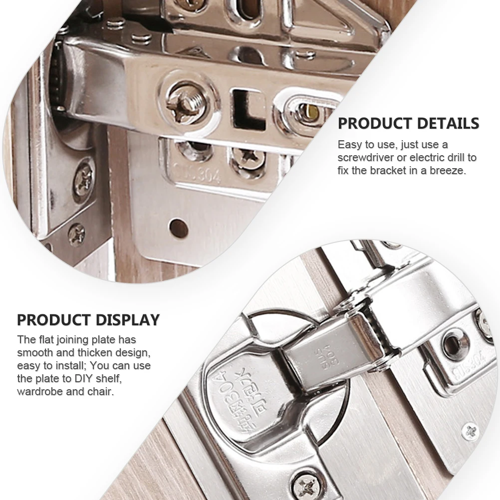 

10 Pcs Kitchen Cabinet Hinge Repair Panel Hinges Number Stainless Steel Cupboard Plate