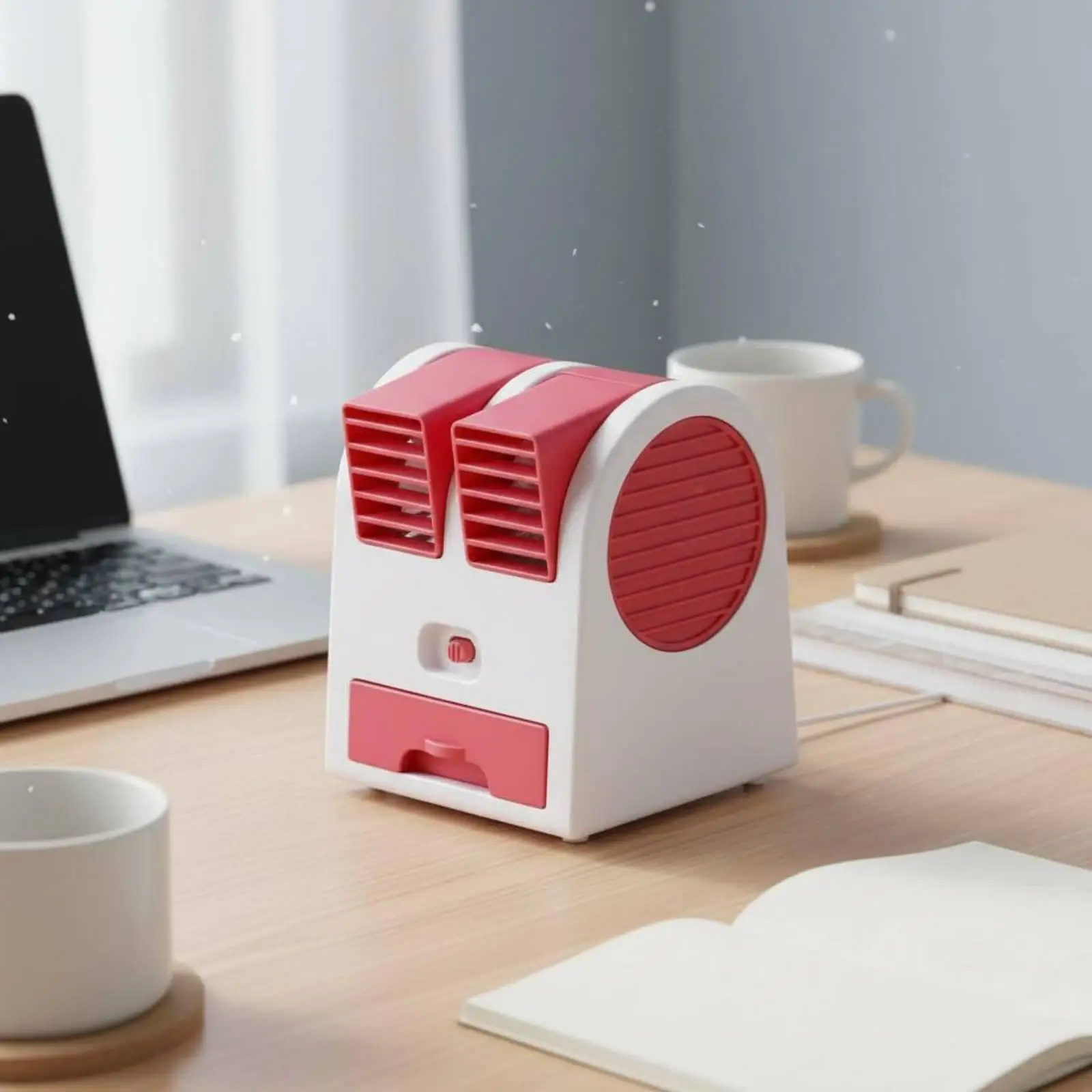 Usb Desktop Fan Powerful Portable Cooling Fan Double Vent Air Conditioning Fan for Desktop Home or School
