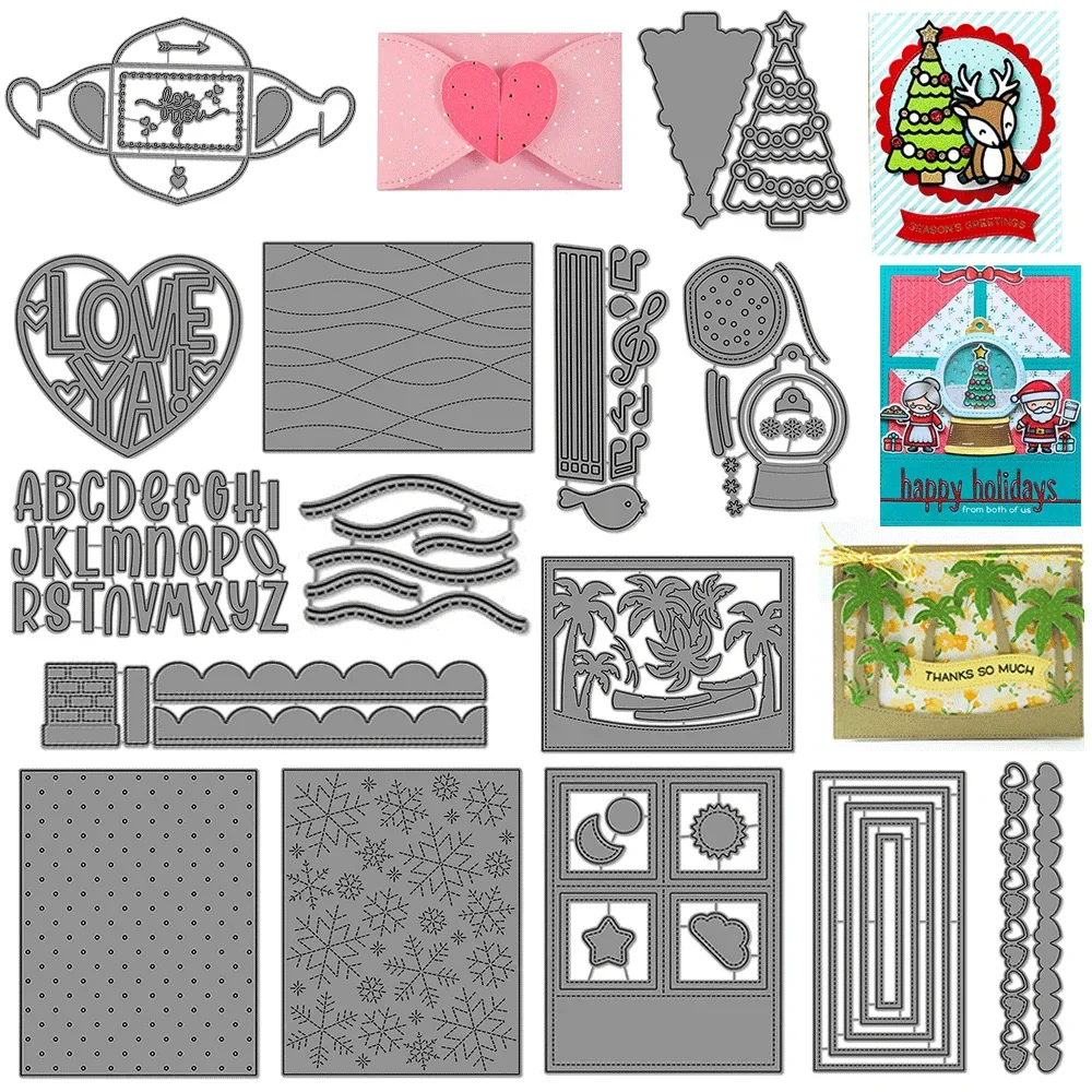 Schneekugel, Geschenkanhänger, Metall-Stanzformen, Weihnachtsbaum, Prägung, gestanzt, für DIY-Kartenherstellung, Scrapbooking, Bastelbedarf